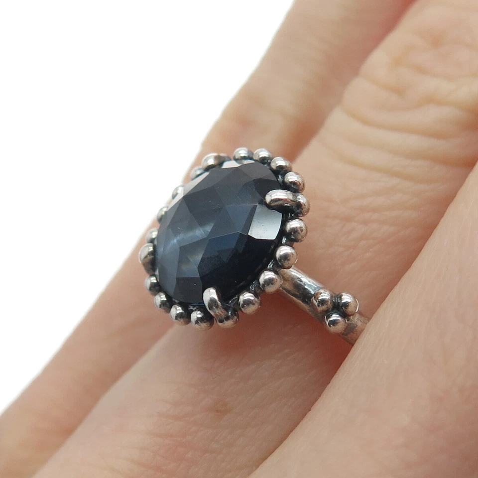 PANDORA 925 Sterling Silver Blue Crystal Midnight Star Ring Size 6 - Image 2 of 4