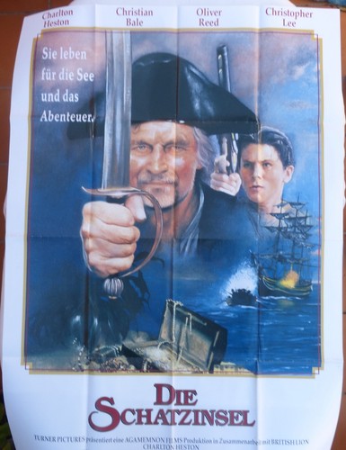 Die schatzinsel folded movie poster ,A0.Charlton Heston/Oliver Roed/Germany