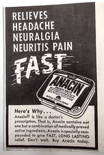 1951 Anacin Fast Long Lasting Relief Relieves Headaches Vintage Print Ad