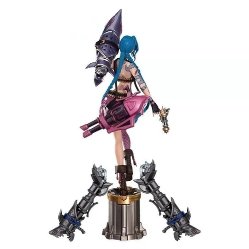 League of Legends Arcano Con Caja Jinx Tres Cañones Pluma Figura Colección LOL - Imagen 3 de 7