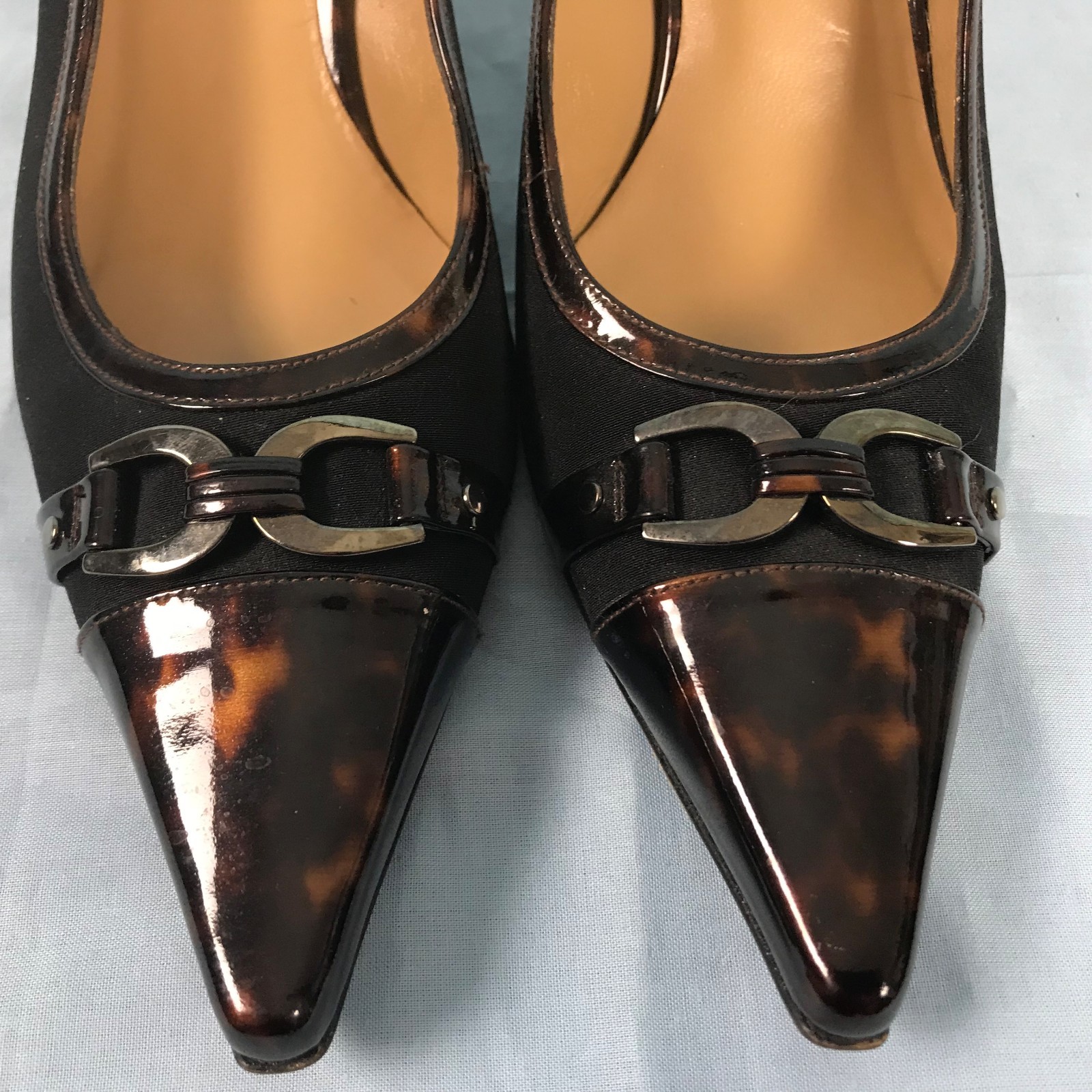 STUART WEITZMAN Heels 10M Sling Back Pumps Faux Tortoise Patent Leder STUART WEITZMAN Heels 10M Sling Back Pumps Faux Tortoise Patent Leder