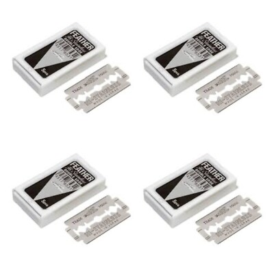 20 count Feather Hi-Stainless Double Edge Platinum Coated Razor Blades Japan