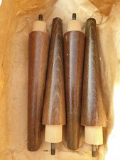 4 Stk DDR M&ouml;belf&uuml;&szlig;e 50er 60er Holz Vintage  Retro Nierentisch Clubsessel Schrank