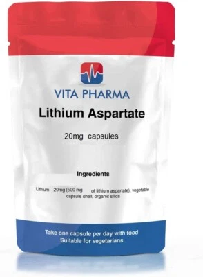 Lithium Aspartate 20mg capsules anxiety depression mood cognition VITAPHARMA
