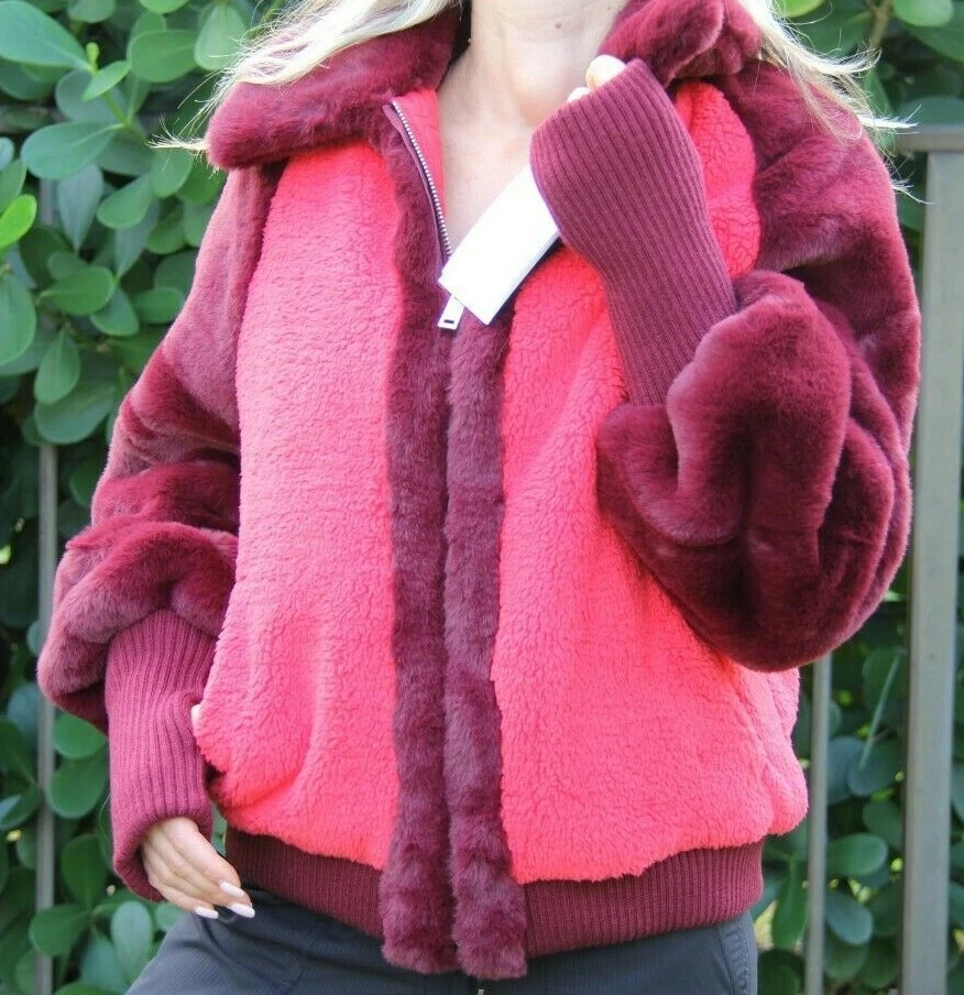 UGG Augusta Sherpa baseball jacket Spanish Red Size M eBay