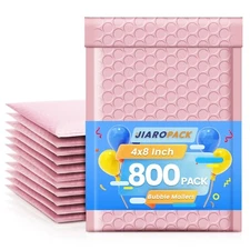 800pcs 4x8 Small Poly Bubble Mailers Padded Envelopes Bags 4x7 Light Pink #000