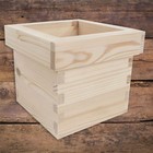 Small Square Unpainted Wooden Planter Indoor Flower Box Plant Pots To Decorate