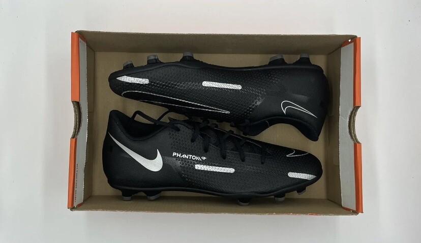 Nike Phantom GT2 Club FG/MG Black Metallic Silver Cleats Nike Phantom GT2 Club FG/MG Black Metallic Silver Cleats