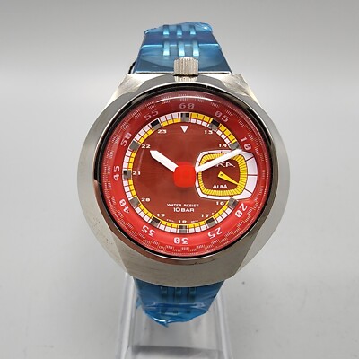 Seiko Alba AKA Watch Men 41mm Red Dial Stainless Steel Small Seiko Alba AKA Watch Men 41mm Red Dial Stainless Steel Small