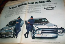 1969 69 AMC American Motors Ambassador 2-pg large-mag car ad w/ chauffeurs