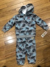 Infant boy size Levi  s 2-piece Grey blue hoodie hoody and pants bear cub