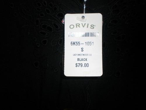 NUEVO CON ETIQUETAS ORVIS EYE LET Top Talla S Negro 100% RAYÓN CAMISA CROCHET VENTA AL POR MENOR $ 79.00 - Imagen 4 de 5