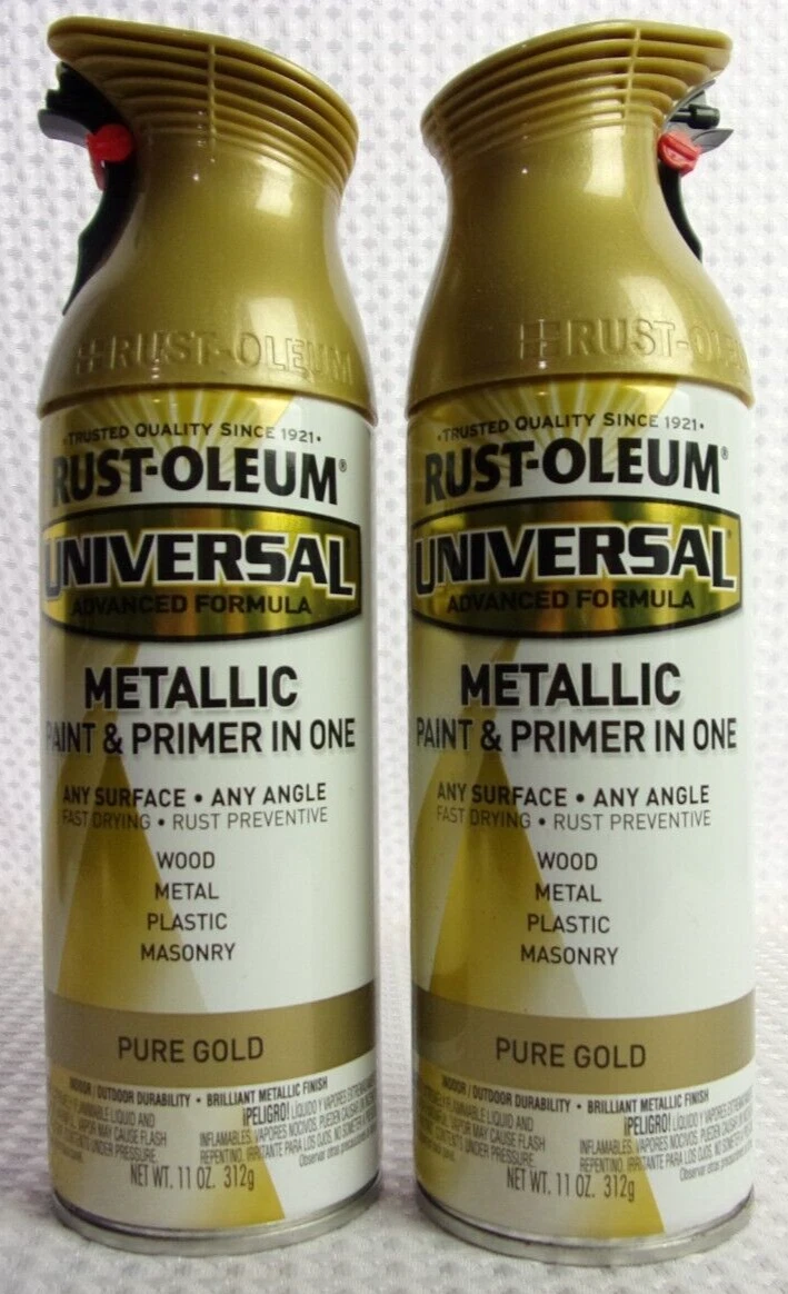 Rust-Oleum Pure Gold Metallic Universal All Surface Spray Paint, 11Oz  (2-pk) NEW