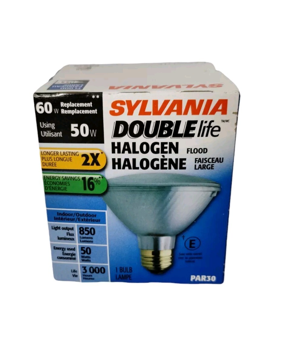 SYLVANIA DOUBLE LIFE 60W HALOGEN FLOOD LIGHT BULB PAR 20 NEW