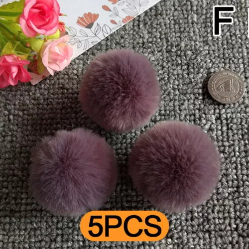 LOTTO 5 PEZZI 4-5 cm imitazione pelliccia sintetica pom pom palla per cappello lavorato a maglia berretti berretto - Foto 9 di 42