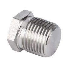 FITOK 316 SS Pipe Fitting Hex Head Plug 1/2 Male NPT, SS-PP-NS8