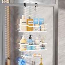 Over The Door Shower Caddy - 3 Tier Shower Organizer Hanging with Soap Holder...