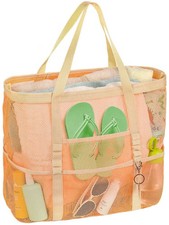 Large Mesh Beach Tote Bag for Family Pool Toys Cruise Vacation Essentials