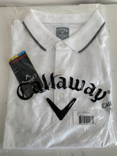 Callaway Opti-Dri White Stretch Golf Polo Shirt Mens Size XL NWT