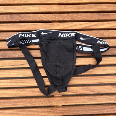 Brand New Nike mens black cotton stretch jock strap jockstraps underwear