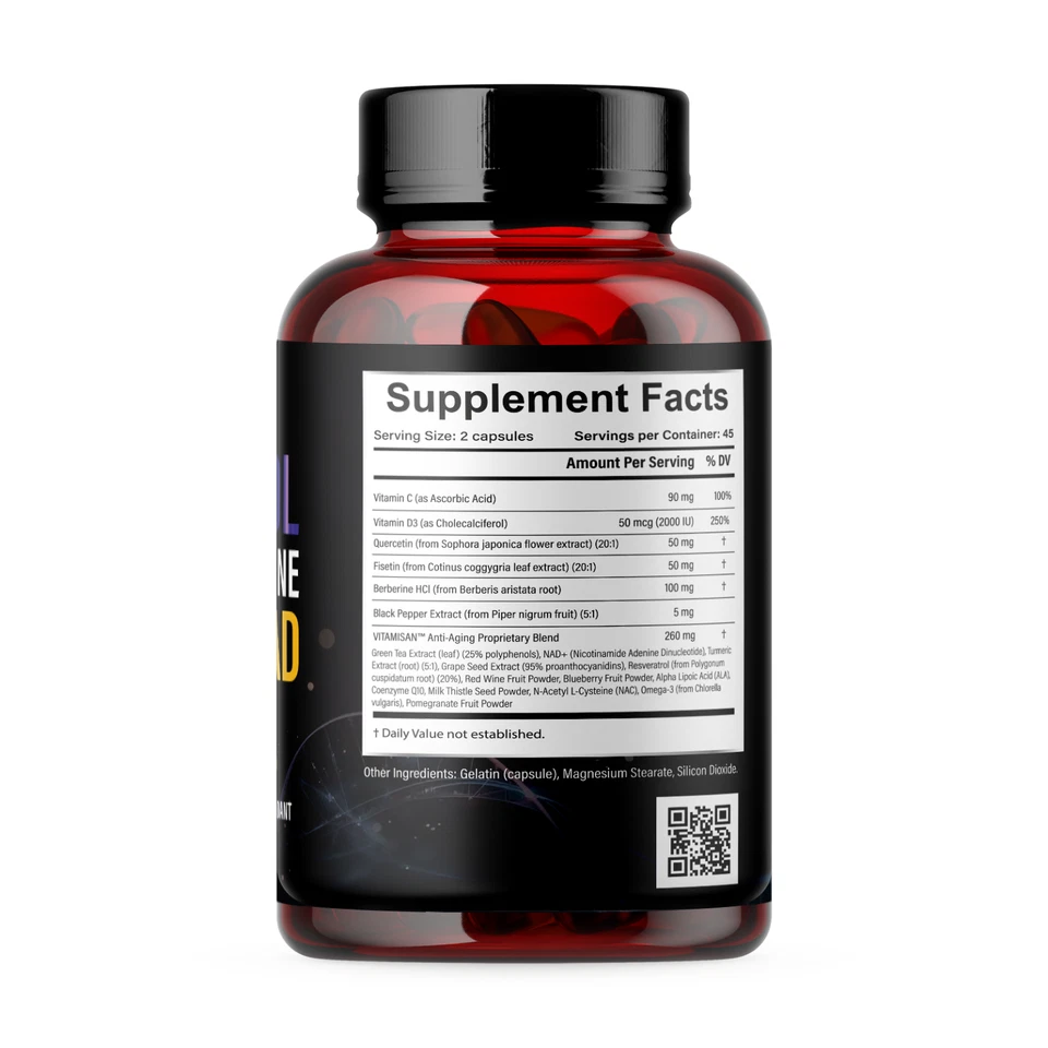 NAD+ 抗衰老能量聚焦剂和烟酰胺核苷白藜芦醇补充剂 — 第 3/4 张图片