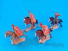 DSG ARGENTINA  ROMAN MOUNTED PURPLE TUNICS, LEATHER ARMOR  RED SHIELDS 4 FIG