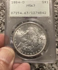1884-O United States Morgan Silver Dollar PCGS MS63 OGH Series Green Label