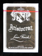 Aristocrat Playing Cards Black Linen Finish US Playing Card Co #727 c2020 New