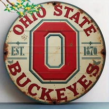 8"Logo Round Aluminum Wall Hanging Decor