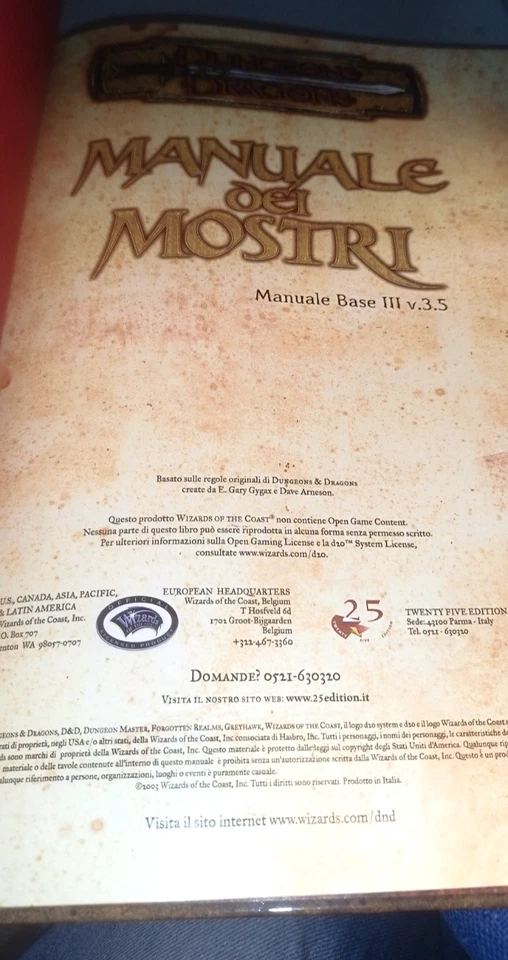 Dungeons Dragons manuale dei mostri v.3.5 manuale base III 6503 - Immagine 3 di 4
