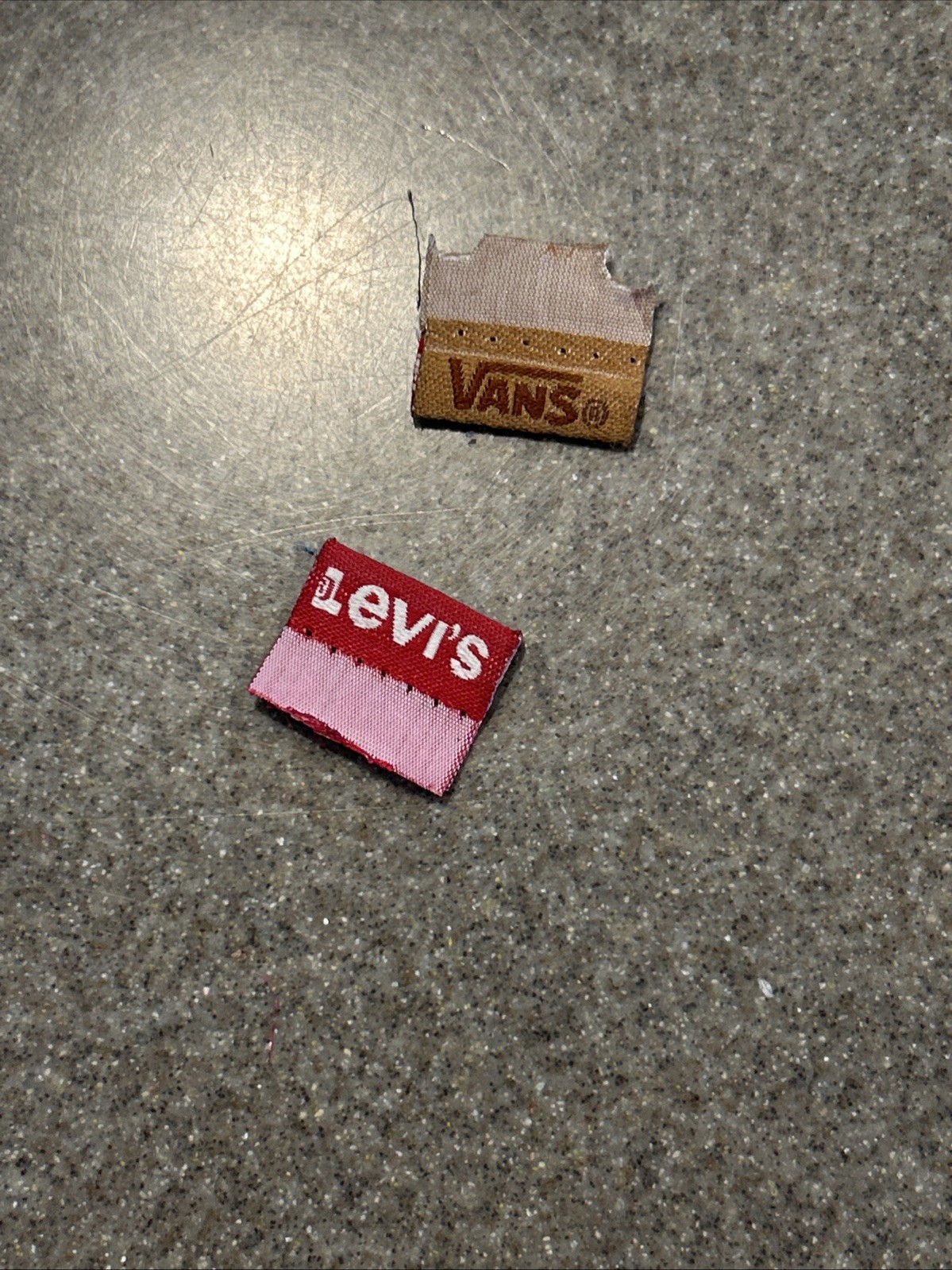 Vintage Lot 2 Levi’s And Vans Embroidered Fabric Logo Sew In Patch Inseam Tags thumbnail 2