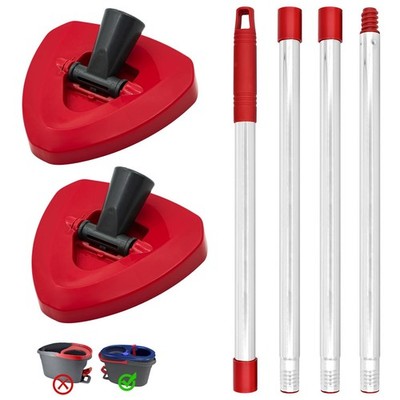 Spin Mop Handle & 2 Mop Base Replacement for O-Cedar RinseClean 2 Tank System...