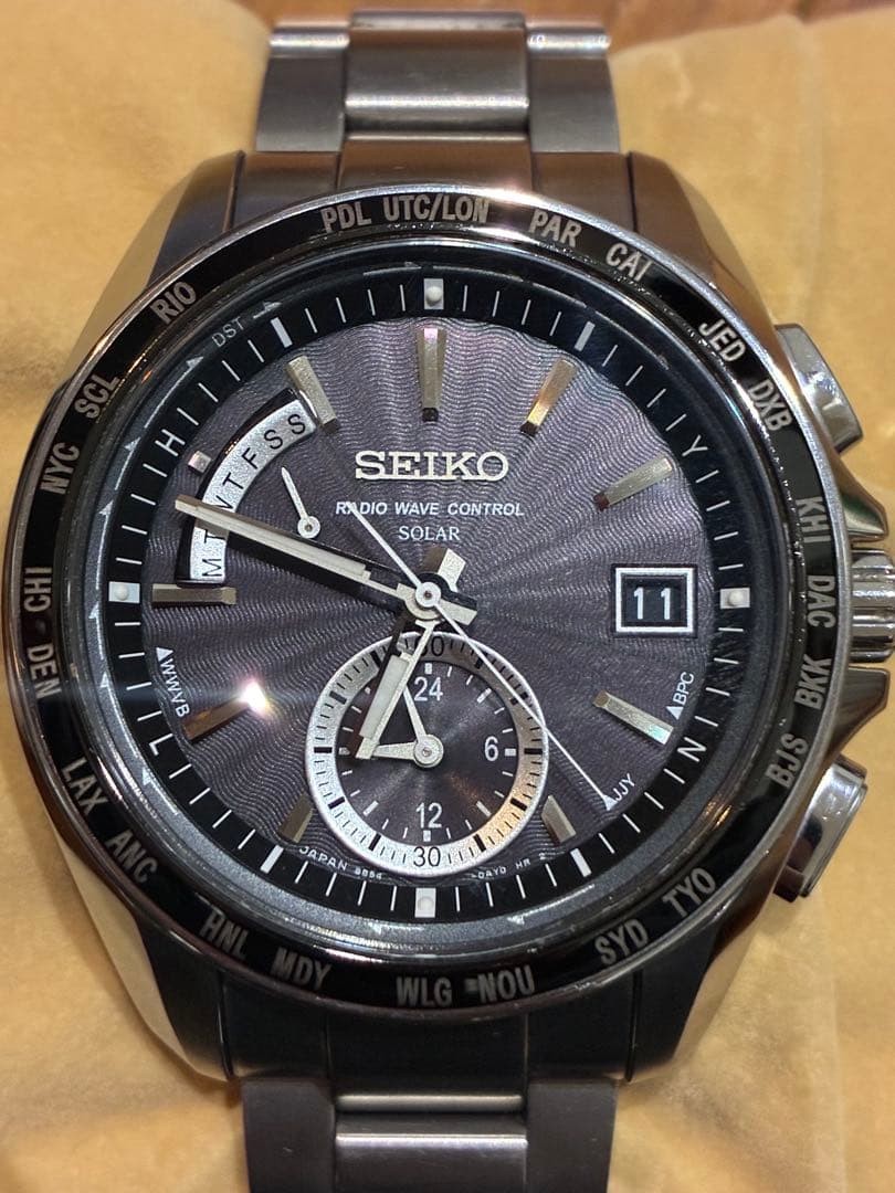Seiko Brights World Time Solar Radio Watch Used From Japan image 6
