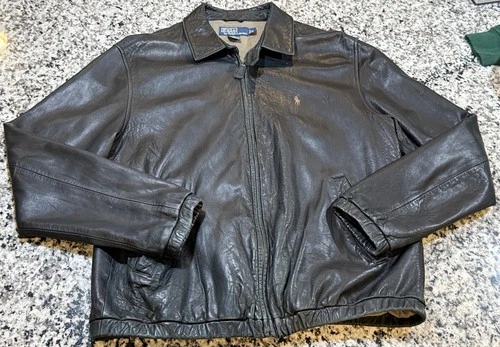Vintage Polo Ralph Lauren 100% Leather Jacket Men’s Sz M Black Buttery Soft video thumbnail