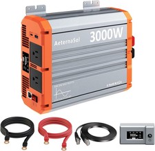 3000W Power Inverter 12V to 110/120V for Solar Battery 2AC USB USB-C 30W,2 LCD