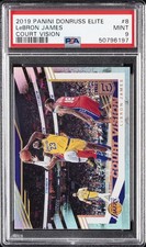 2019 PANINI DONRUSS ELITE COURT VISION #8 LEBRON JAMES PSA 9