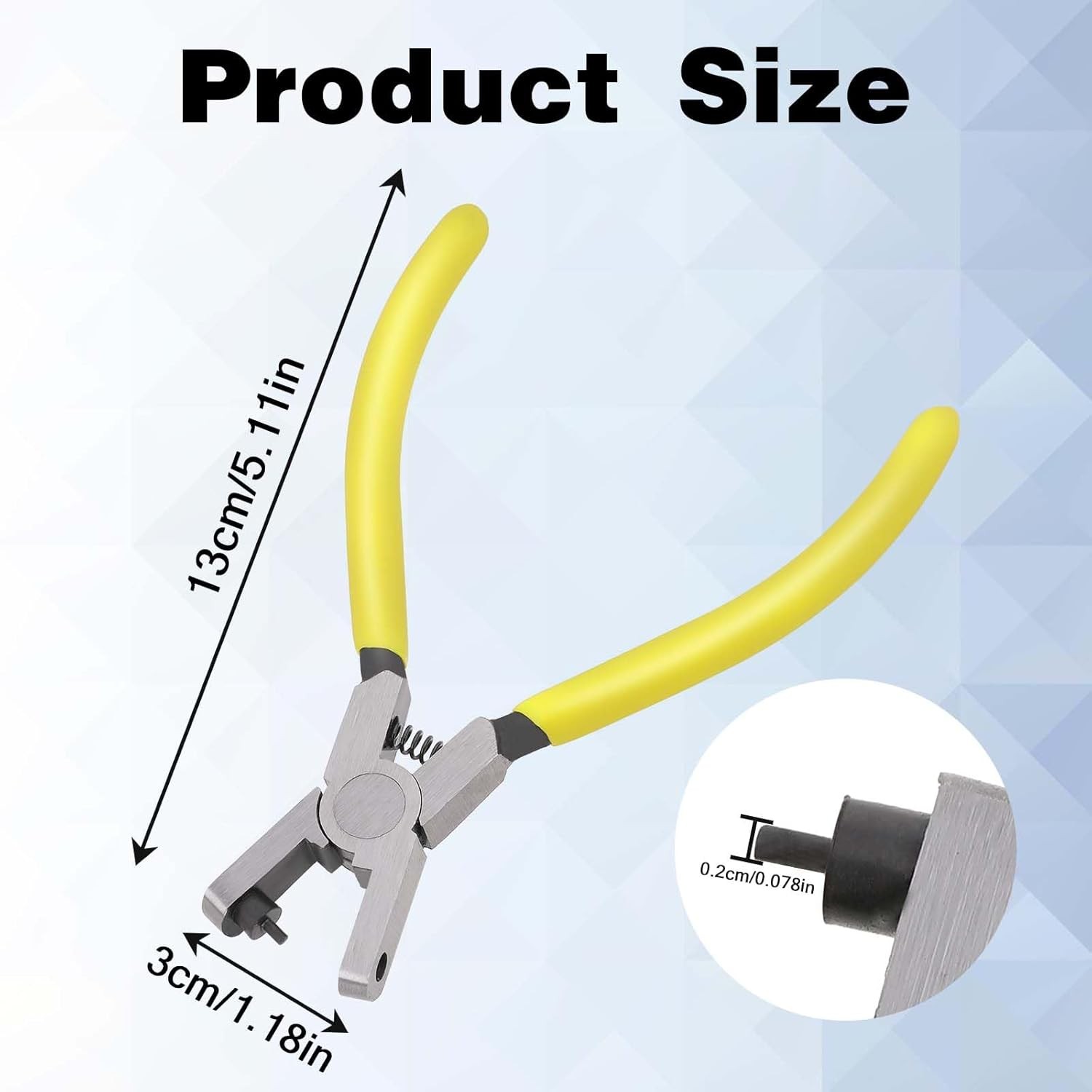 Watch Band Leather Hole Punch Plier Universal 2.0mm Shoe Strap Yellow 