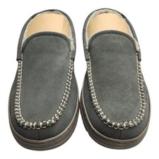 Eddie Bauer Loudon Slippers Men US M 8-9 Gray Upper Suede Memory Foam Slip On