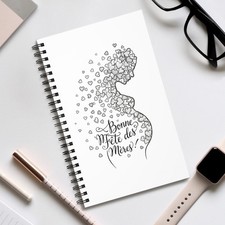 Bonne F te des M res Pregnant Silhouette Spiral Journal