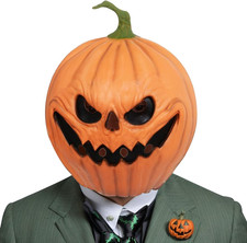 Pumpkin Head Mask Scary Latex Halloween Costume Cosplay Masquerade