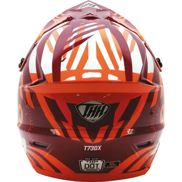 THH T730X Twister Youth Helmet | Purple/Orange/White | DOT ; ECE 22-05 - Image 2 of 4