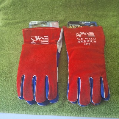 Tillman 1075 Patriotic Premium Side Split Cowhide Welding Gloves Large