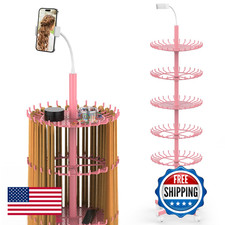 VIFOCUFY Braiding Hair Rack Standing Hair Extension Holder - 140 Pegs Pink