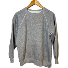 Vintage 60  s Gray Blank Crewneck Distressed Grunge Sweatshirt Size Medium 24x24