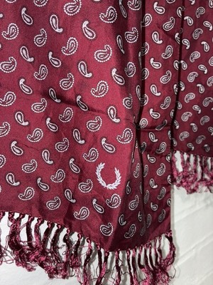 Authentic Fred Perry Tootal Silk Scarf réversible MOD Vintage Made in England