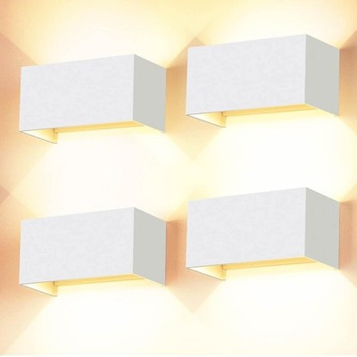 Cwycfw 4 Stück LED Wandleuchte Innen/Außen 24W Wandlampen Weiß Auf und ab
