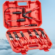 10Pc Hose Clamp Clip Remover Pliers Wire Long Reach Kit Fuel Oil Water Hose Tool