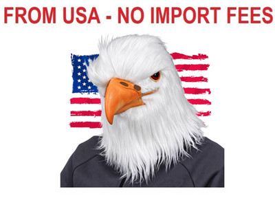 MOKRY PARTY White Eagle Head Mask Animal Bird Mask Eagle Claw Hairy Latex Mask H