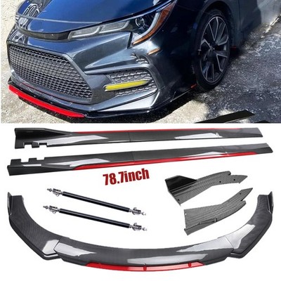 For Toyota Corolla XSE Front Bumper Lip Spoiler Carbon Fiber Side Skirt Body Kit