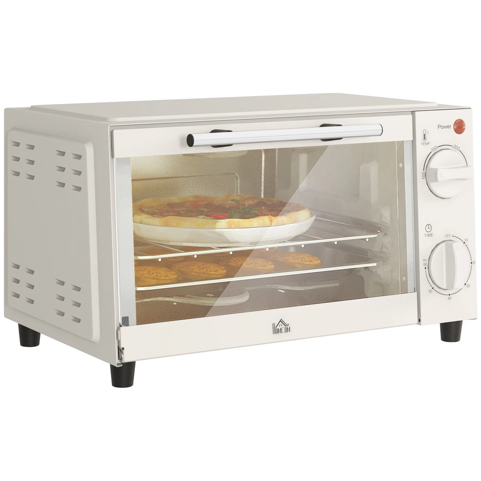 HOMCOM Mini Oven 9L Countertop Toaster Oven with Timer Control 750W Cream
Opens in a new window or t